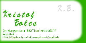 kristof bolcs business card
